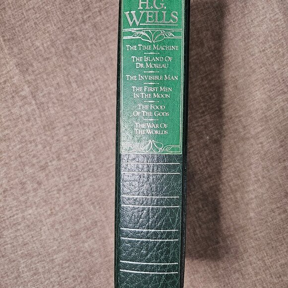 HG Wells Treasury of World Masterpieces Hard Copy Forest Green Leather Bound - Picture 6 of 12